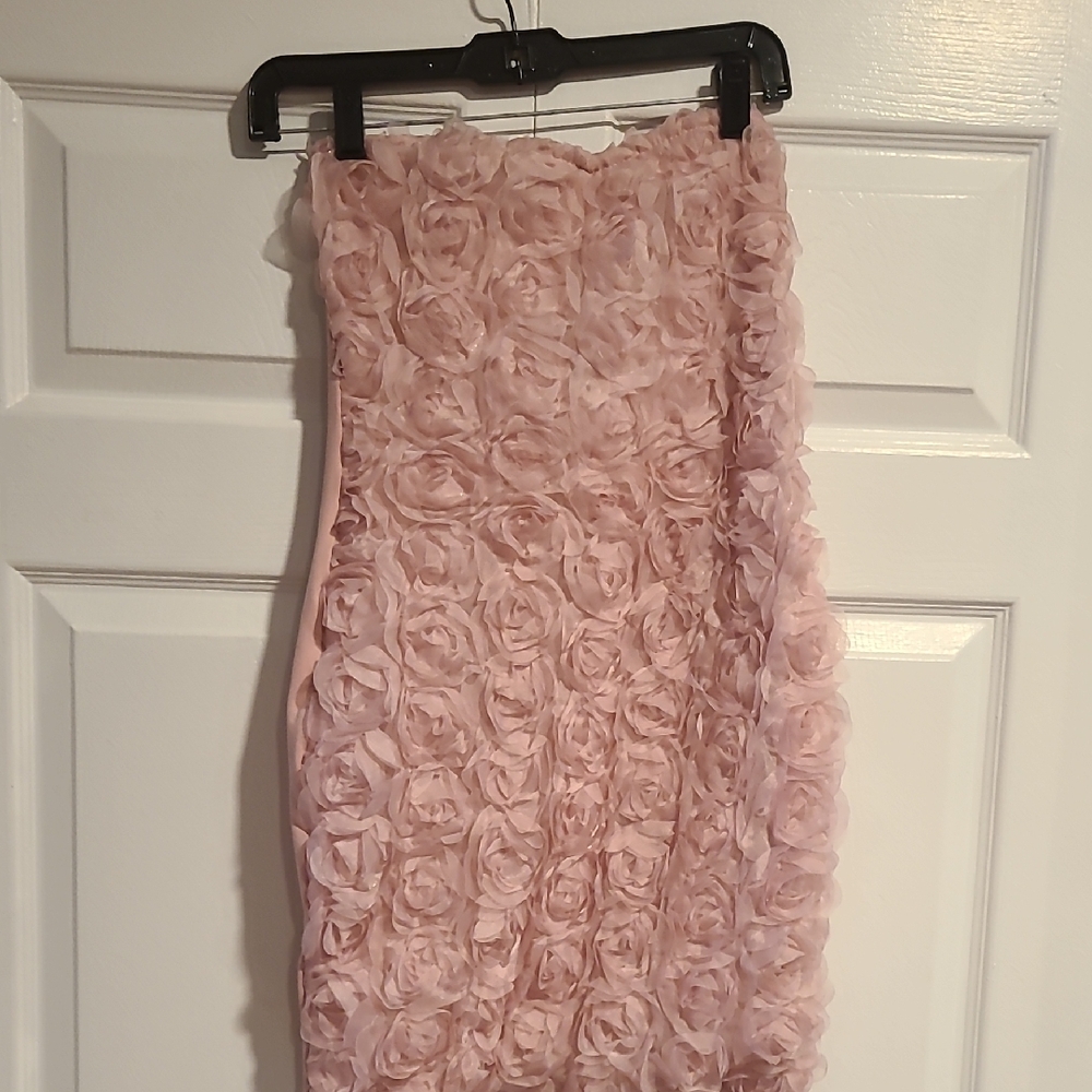 Pink Floral Textured Skirt